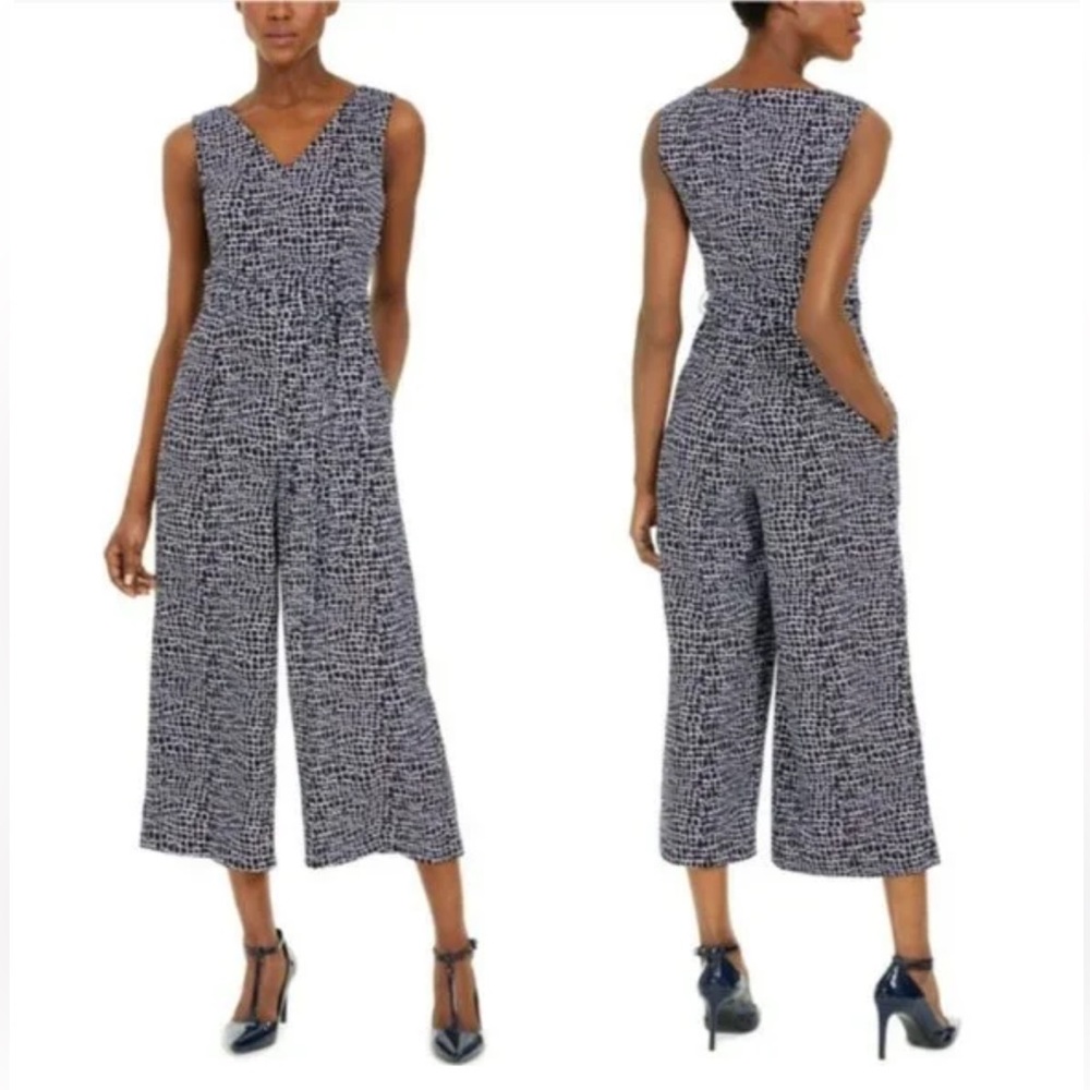 Calvin Klein Sleeveless V-Neck Wide-Leg Jumpsuit